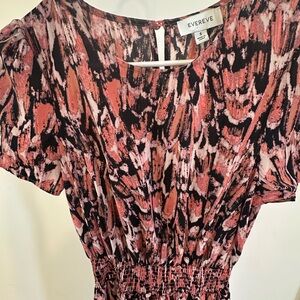 Evereve Vibrant Pink and Black Patterned Dress